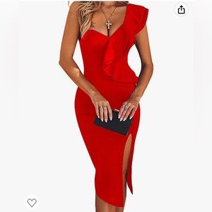 One Shoulder Sleeveless Bandage Dress